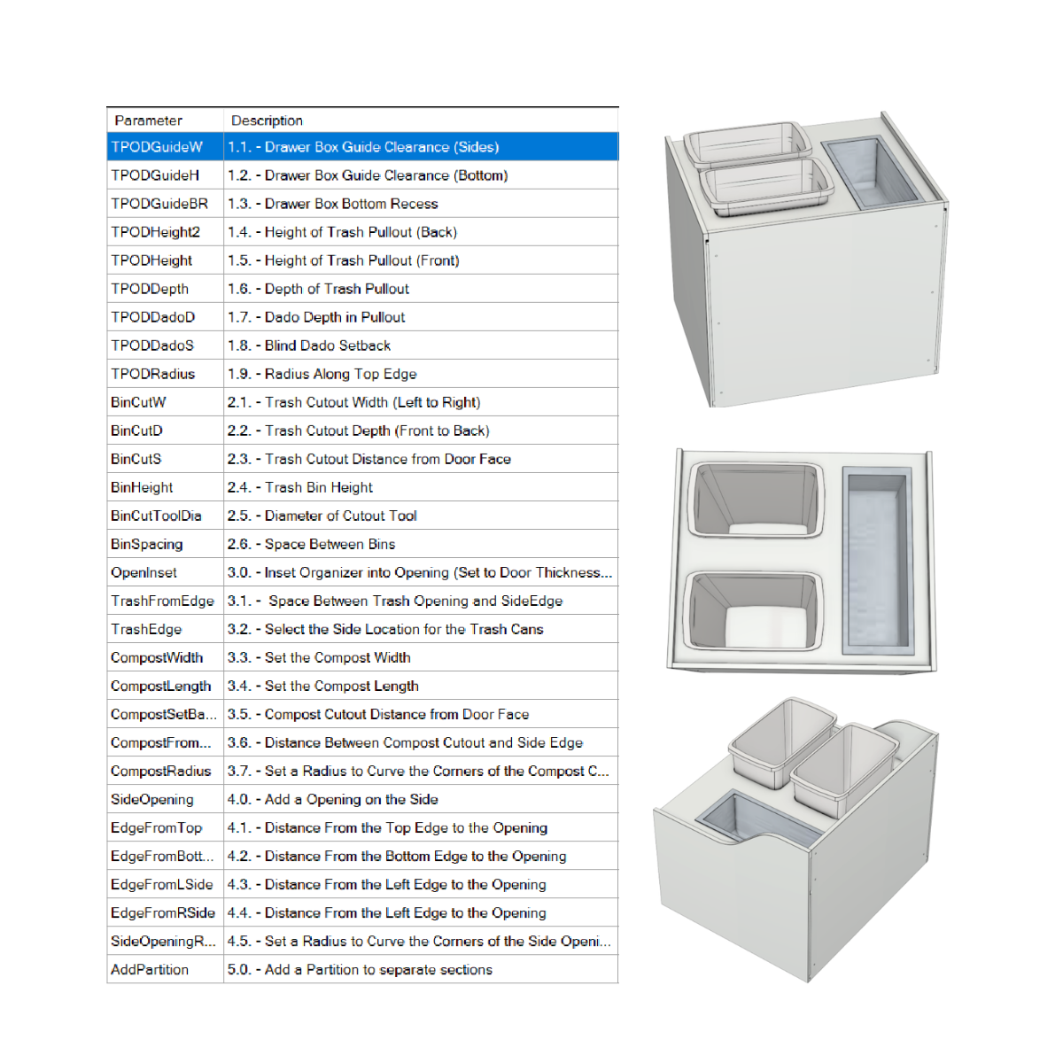 Trash/Compost Insert