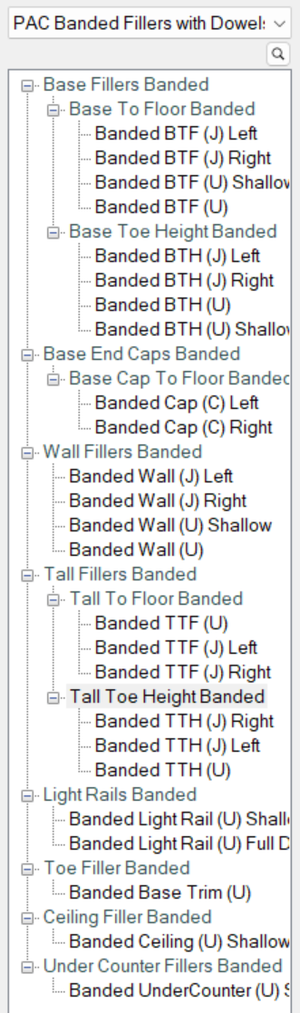 PAC Banded Fillers with Dowels Library