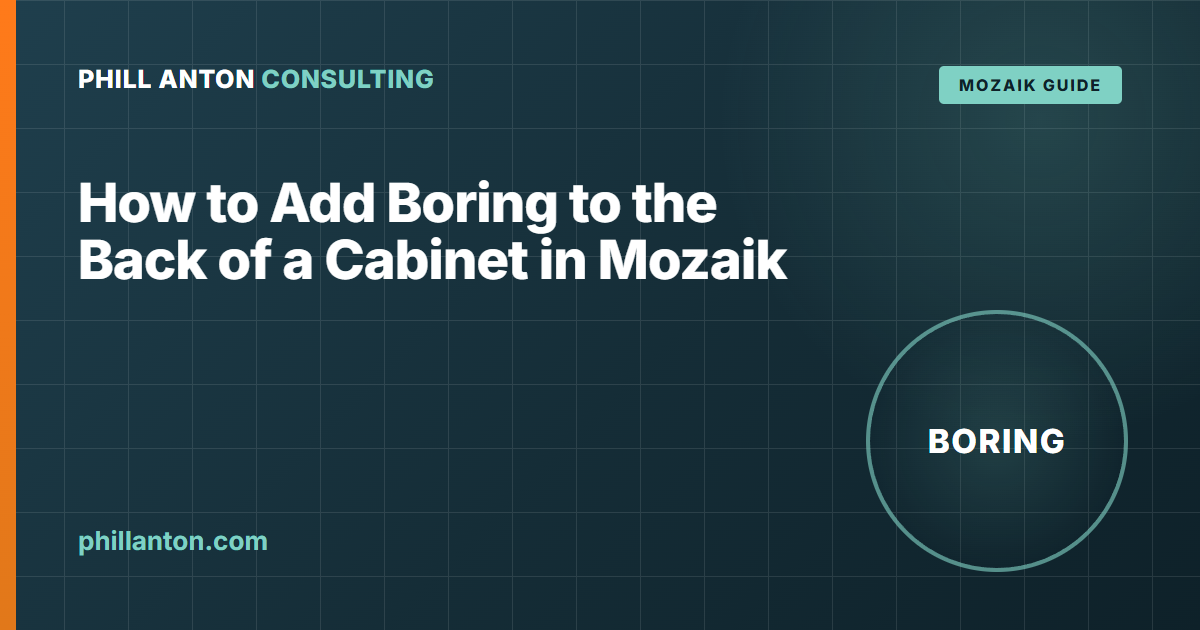 How to Add Back-of-Cabinet Boring in Mozaik
