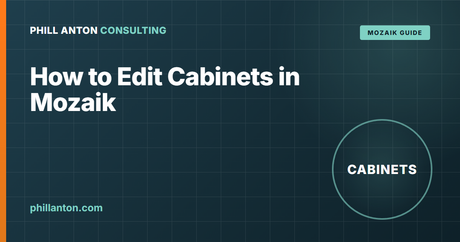 How to Edit Cabinets in Mozaik