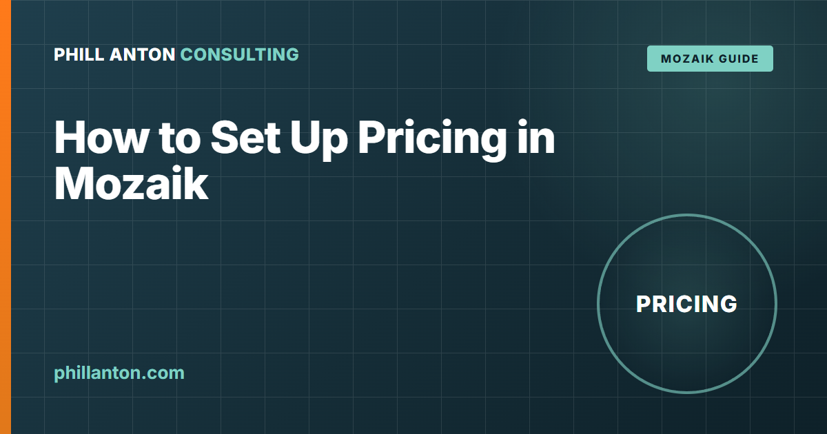 How to Set Up Pricing in Mozaik