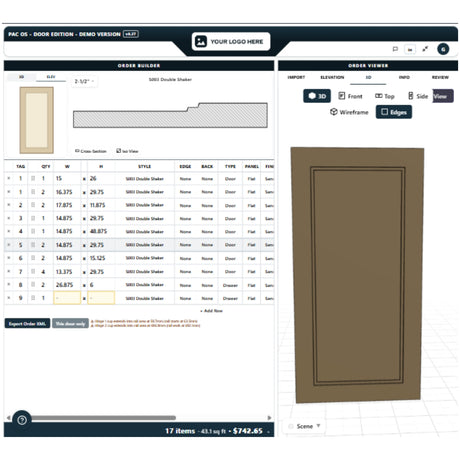 PAC Order System — Door Edition